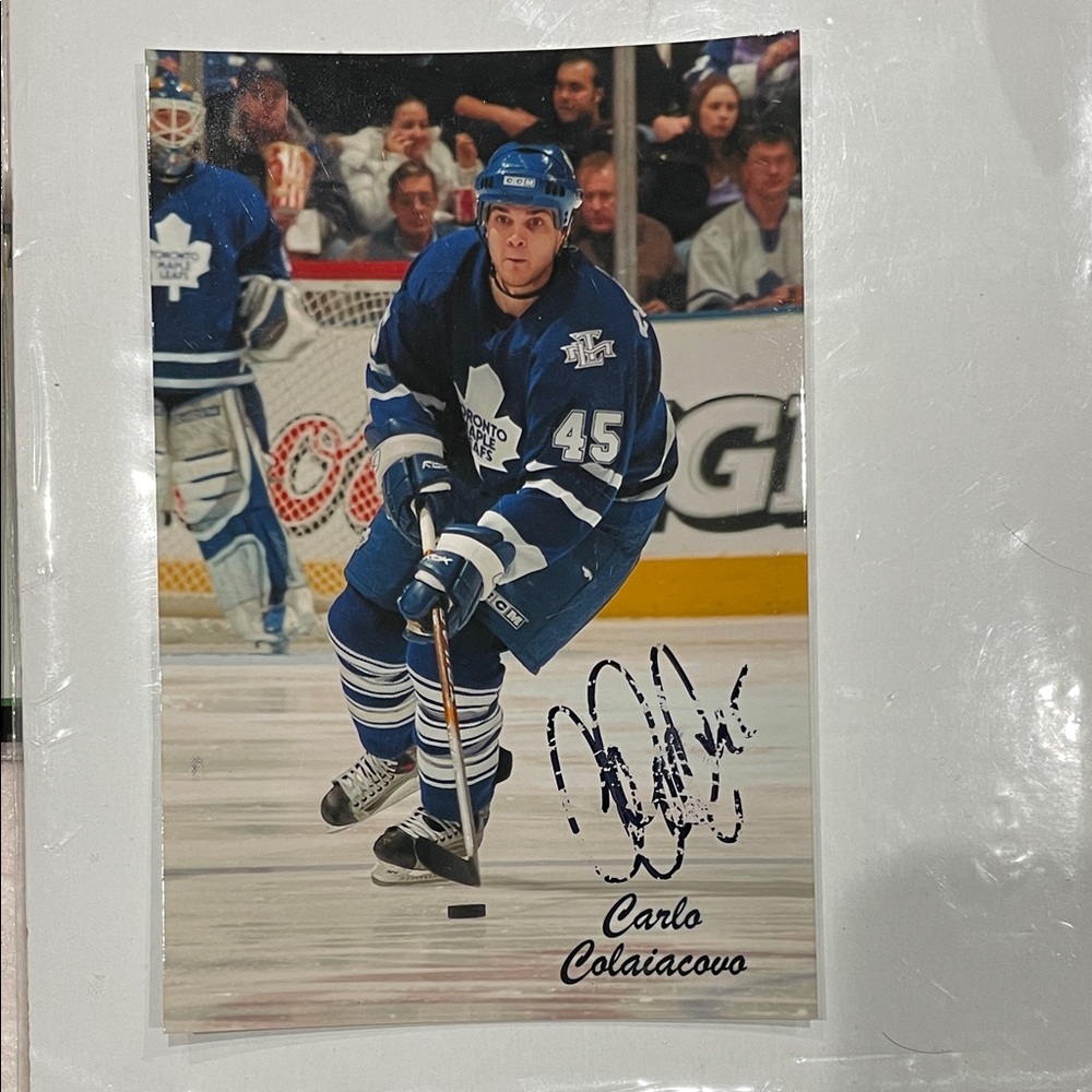 Authentic autographed original photo of Carlo Colaiacovo, Toronto Maple Leafs